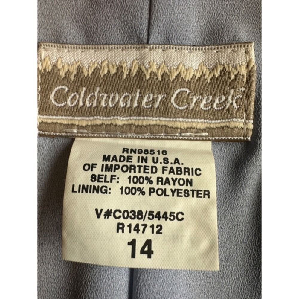VINTAGE Coldwater Creek Dress Floral Blue Woman Size 14 Cottagecore GrandmaCore - Picture 13 of 14
